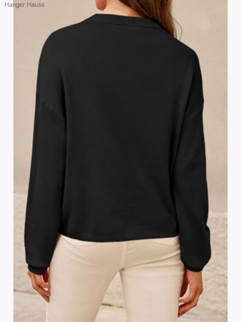 100% Cotton Relaxed Fit Sweatshirt Top Crew Neck Long Sleeve Pullover - Picture 5 of 6